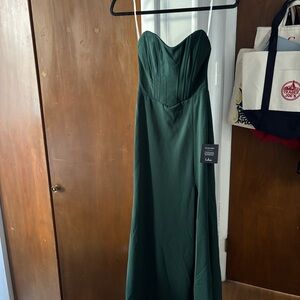 Lulu's Forest Green Strapless Dress